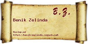 Benik Zelinda névjegykártya